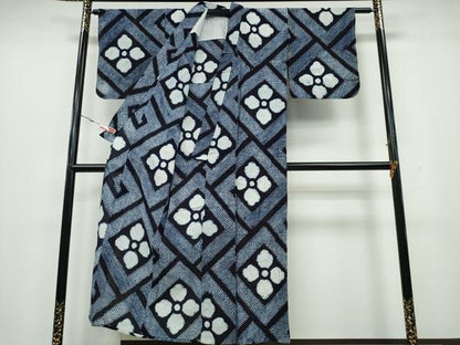 平和屋着物∴夏物 浴衣 有松鳴海絞り 花菱文 綿 逸品 CAAY4583ng