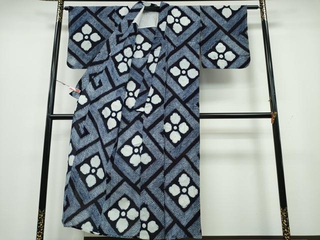 平和屋着物∴夏物 浴衣 有松鳴海絞り 花菱文 綿 逸品 CAAY4583ng