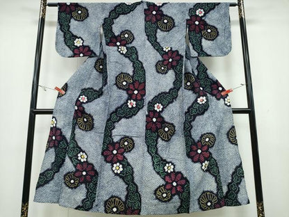 平和屋着物∴夏物 浴衣 有松鳴海絞り 舞菊文 綿 逸品 CAAY4584ng