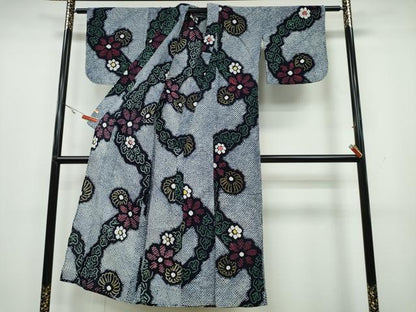 平和屋着物∴夏物 浴衣 有松鳴海絞り 舞菊文 綿 逸品 CAAY4584ng