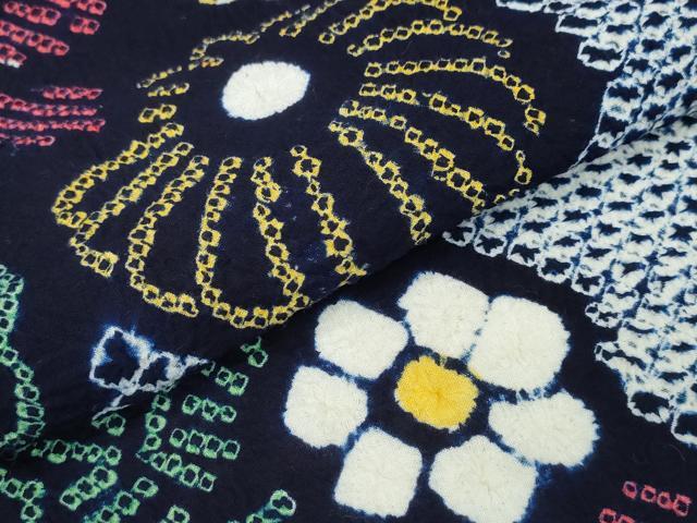 平和屋着物∴夏物 浴衣 有松鳴海絞り 舞菊文 綿 逸品 CAAY4584ng