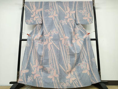 平和屋着物∴夏物 浴衣 有松鳴海絞り 舞蝶文 綿 逸品 CAAY4585ng