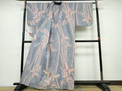 平和屋着物∴夏物 浴衣 有松鳴海絞り 舞蝶文 綿 逸品 CAAY4585ng