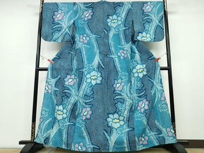 平和屋着物∴夏物 浴衣 有松鳴海絞り 水仙 綿 逸品 CAAY4588ng