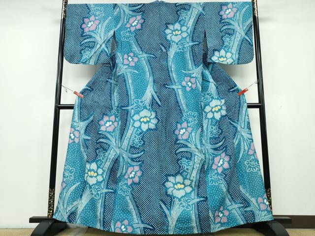 平和屋着物∴夏物 浴衣 有松鳴海絞り 水仙 綿 逸品 CAAY4588ng