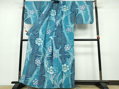 平和屋着物∴夏物 浴衣 有松鳴海絞り 水仙 綿 逸品 CAAY4588ng
