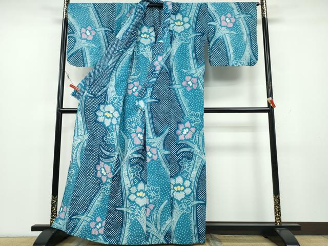 平和屋着物∴夏物 浴衣 有松鳴海絞り 水仙 綿 逸品 CAAY4588ng