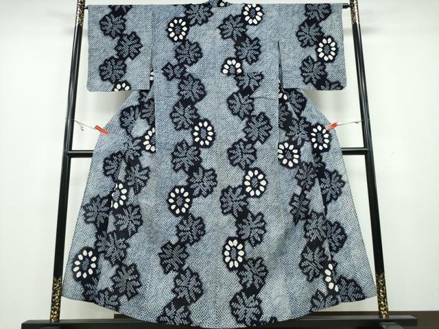 平和屋着物∴夏物 浴衣 有松鳴海絞り 舞葉菊文 綿 逸品 CAAY4589ng