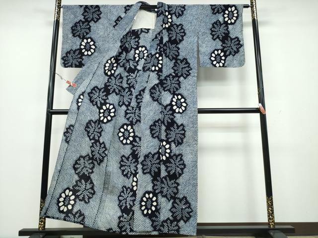 平和屋着物∴夏物 浴衣 有松鳴海絞り 舞葉菊文 綿 逸品 CAAY4589ng