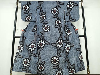 平和屋着物∴夏物 浴衣 有松鳴海絞り 枝菊文 綿 逸品 CAAY4590ng