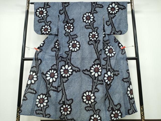 平和屋着物∴夏物 浴衣 有松鳴海絞り 枝菊文 綿 逸品 CAAY4590ng