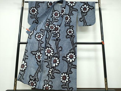 平和屋着物∴夏物 浴衣 有松鳴海絞り 枝菊文 綿 逸品 CAAY4590ng
