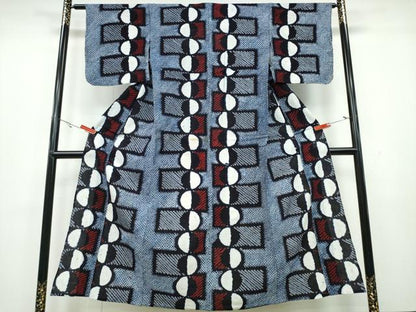 平和屋着物∴夏物 浴衣 有松鳴海絞り 幾何学文様 綿 逸品 CAAY4592ng