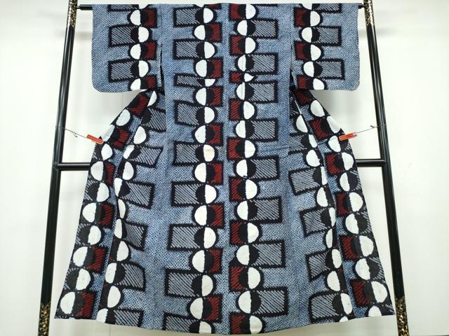 平和屋着物∴夏物 浴衣 有松鳴海絞り 幾何学文様 綿 逸品 CAAY4592ng