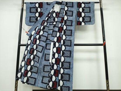 平和屋着物∴夏物 浴衣 有松鳴海絞り 幾何学文様 綿 逸品 CAAY4592ng