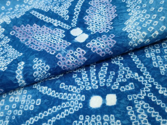 平和屋着物∴夏物 浴衣 有松鳴海絞り 流水舞蝶文 綿 逸品 CAAY4593ng