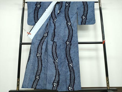 平和屋着物∴夏物 浴衣 有松鳴海絞り 枝葉文 綿 逸品 CAAY4594ng