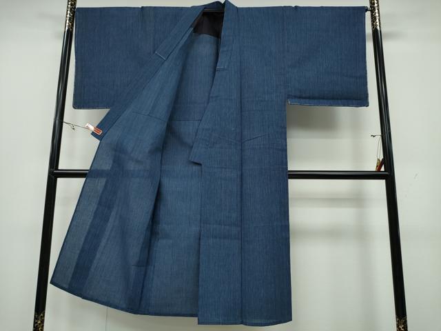平和屋着物∴夏物 男性 阿波しじら織 浴衣 縞 綿 逸品 未使用 CAAY4597ng
