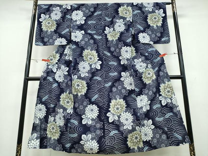 平和屋着物∴夏物 浴衣 流水菊文 綿 逸品 CAAY4600ng