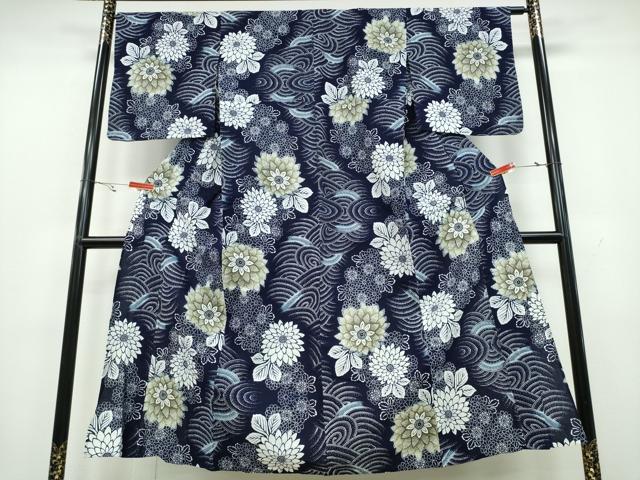 平和屋着物∴夏物 浴衣 流水菊文 綿 逸品 CAAY4600ng
