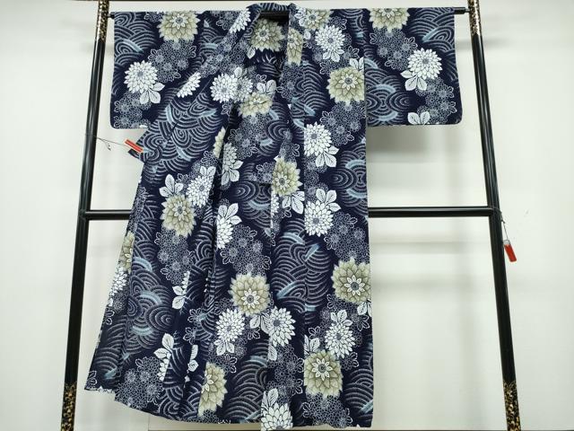 平和屋着物∴夏物 浴衣 流水菊文 綿 逸品 CAAY4600ng