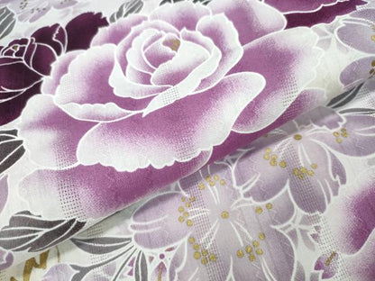 平和屋着物∴夏物 浴衣 牡丹花文 金彩 綿 逸品 CAAY4603ng