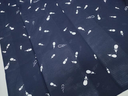 平和屋着物∴夏物 浴衣 綿絽 成り物 茄子 なす 綿 逸品 CAAY4607ng