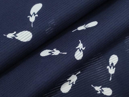 平和屋着物∴夏物 浴衣 綿絽 成り物 茄子 なす 綿 逸品 CAAY4607ng