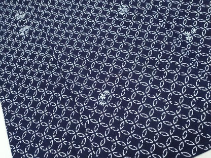 平和屋着物∴夏物 浴衣 縦綿絽 型染め 七宝花文 綿 逸品 CAAY4608ng