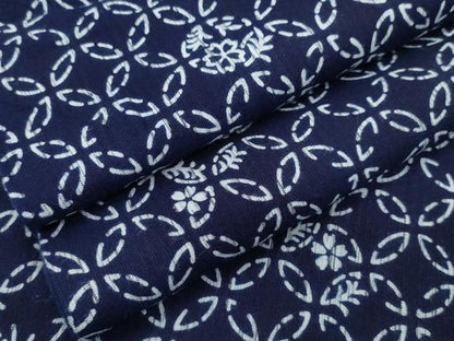 平和屋着物∴夏物 浴衣 縦綿絽 型染め 七宝花文 綿 逸品 CAAY4608ng