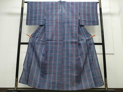 平和屋着物∴夏物 阿波しじら織 浴衣 格子柄 綿 逸品 CAAY4609ng