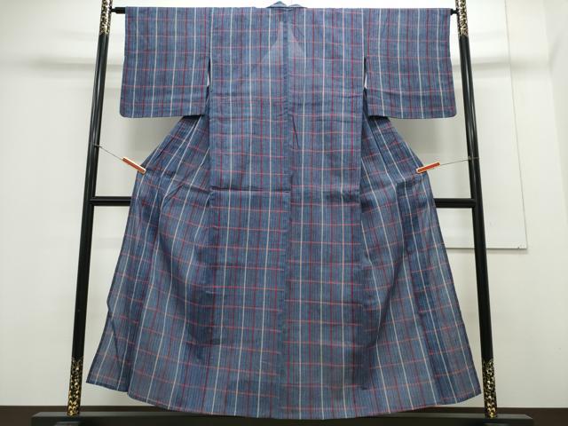 平和屋着物∴夏物 阿波しじら織 浴衣 格子柄 綿 逸品 CAAY4609ng