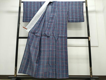 平和屋着物∴夏物 阿波しじら織 浴衣 格子柄 綿 逸品 CAAY4609ng