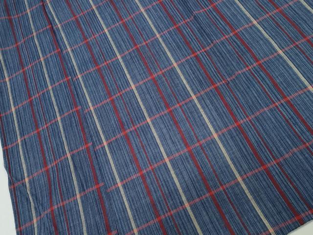 平和屋着物∴夏物 阿波しじら織 浴衣 格子柄 綿 逸品 CAAY4609ng