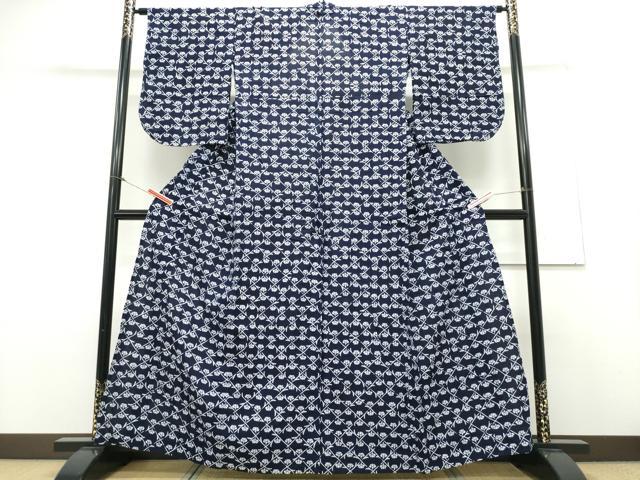 平和屋着物∴夏物 浴衣 縦綿絽 枝裏菊菱文 綿 逸品 CAAY4611ng