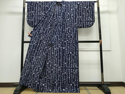 平和屋着物∴夏物 浴衣 縦綿絽 枝花文 綿 逸品 CAAY4612ng