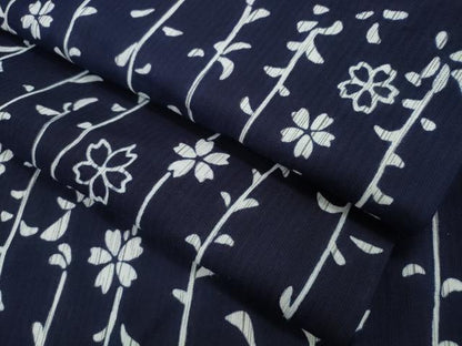 平和屋着物∴夏物 浴衣 縦綿絽 枝花文 綿 逸品 CAAY4612ng