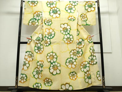 平和屋着物∴夏物　浴衣　有松鳴海絞り　舞花文　綿　逸品　CAAY4614ng