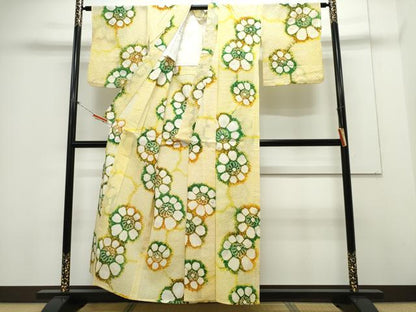 平和屋着物∴夏物　浴衣　有松鳴海絞り　舞花文　綿　逸品　CAAY4614ng