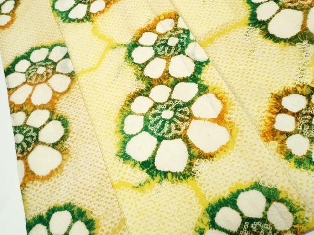 平和屋着物∴夏物　浴衣　有松鳴海絞り　舞花文　綿　逸品　CAAY4614ng