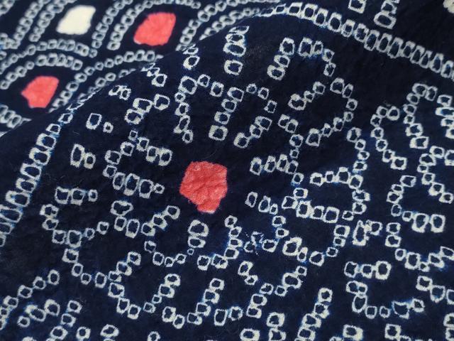 平和屋着物∴夏物 浴衣 有松鳴海絞り 切嵌吉祥花文 綿 逸品 CAAY4615ng