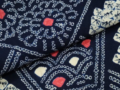 平和屋着物∴夏物 浴衣 有松鳴海絞り 切嵌吉祥花文 綿 逸品 CAAY4615ng