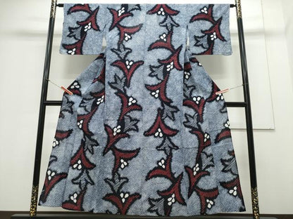 平和屋着物∴夏物 浴衣 有松鳴海絞り 草花文 綿 逸品 CAAY4616ng