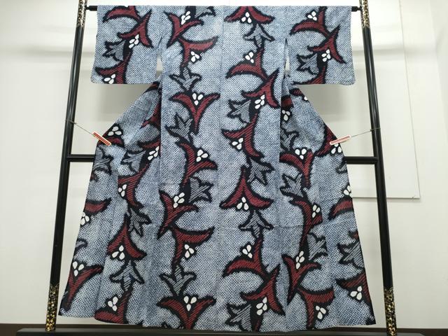 平和屋着物∴夏物 浴衣 有松鳴海絞り 草花文 綿 逸品 CAAY4616ng