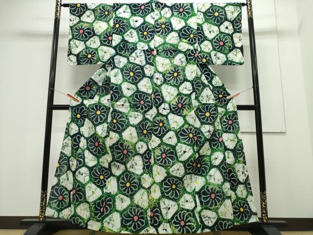 平和屋着物∴夏物 浴衣 有松鳴海絞り ねじ菊文 綿 逸品 CAAY4617ng