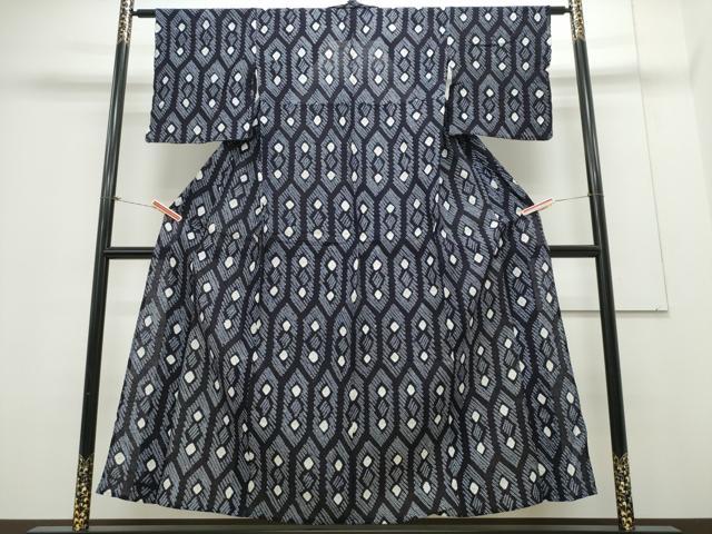 平和屋着物∴夏物 浴衣 有松鳴海絞り 亀甲菱文 綿 逸品 CAAY4618ng