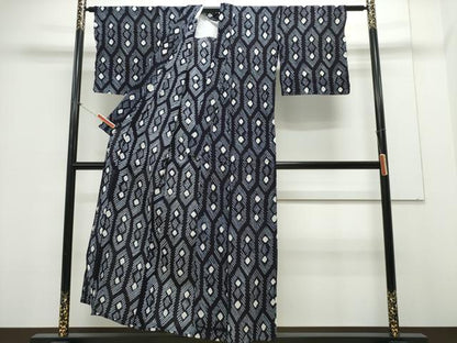 平和屋着物∴夏物 浴衣 有松鳴海絞り 亀甲菱文 綿 逸品 CAAY4618ng