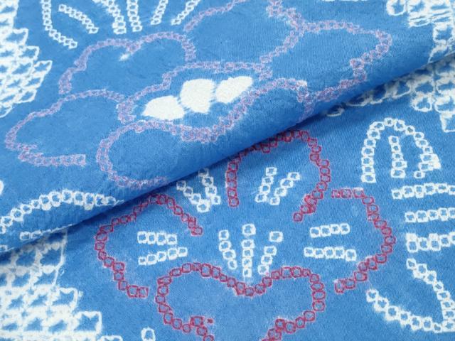 平和屋着物∴夏物 浴衣 有松鳴海絞り 牡丹 綿 逸品 CAAY4620ng