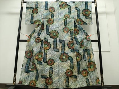 平和屋着物∴夏物 浴衣 有松鳴海絞り 舞花文 綿 逸品 CAAY4622ng