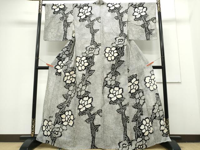 平和屋着物∴夏物 浴衣 有松鳴海絞り 枝牡丹 綿 逸品 CAAY4624ng